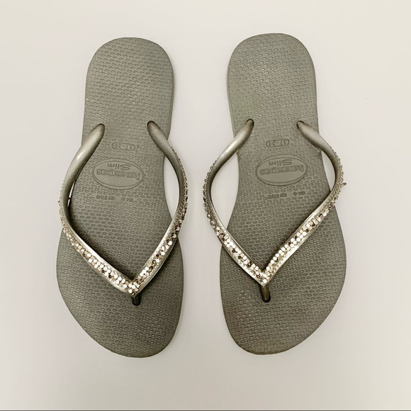 Havaianas Grey and Silver Flip Flops - Picture 2 of 15